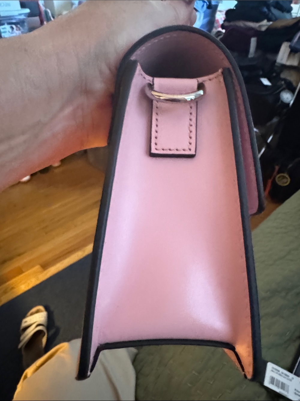 Versace Pink Leather Top-Handle Satchel with Silver Medusa, Calfskin Leather .Sm - Picture 11 of 12